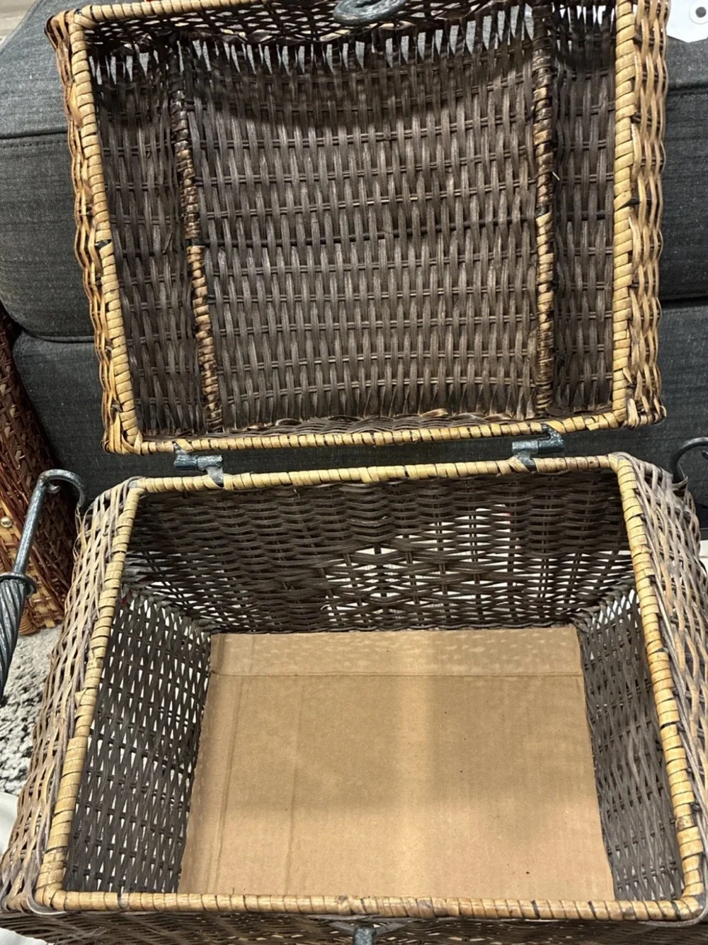 Large wicker storage basket